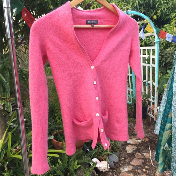 Mendocino Pink Cashmere Silk Blend Cardigan - Picture 1 of 3